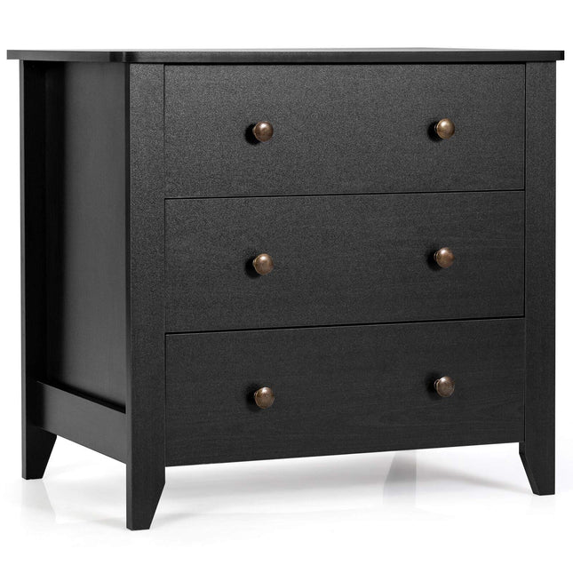 Dreamade Modern Simple Dresser 3-Drawers Chest with Solid Curved Legs