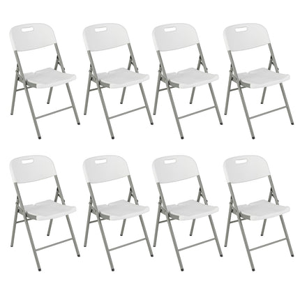 Dreamade 4/8/12-Pack Plastic Folding Chairs, HDPE Waiting Room Chairs w/Metal Frame