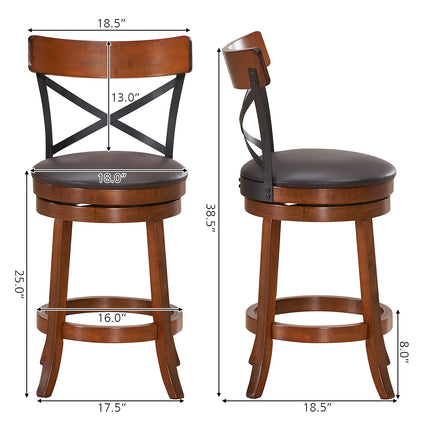 Dreamade 25”Height Kitchen Counter Bar Stools for Kitchen Island, Pub, and Restaurant