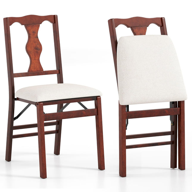 Dreamade Folding Dining Chairs Set of 2/4 Upholstered Dining Chairs with Comfy Padded Seats