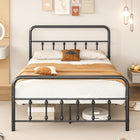Dreamade King/Queen/Full Size Metal Platform Bed Frame, Victorian Style Platform Bed with Headboard & Footboard