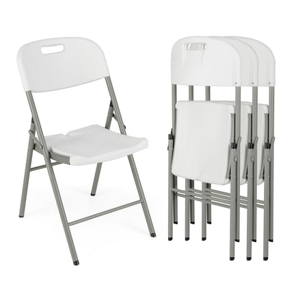 Dreamade 4/8/12-Pack Plastic Folding Chairs, HDPE Waiting Room Chairs w/Metal Frame