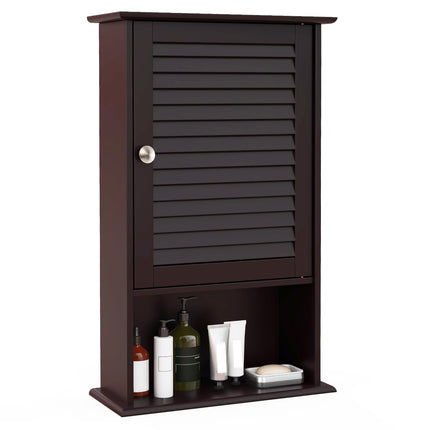 Dreamade Bathroom Wall Mount Cabinet - Over The Toilet Storage Organizer with Single Door and Adjustable Shel
