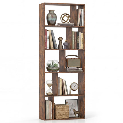 Dreamade 6-Tier Bookshelf | 10-Cube Industrial Bookcase w/Open Back (1/2)