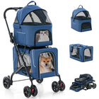 Dreamade Double Dog Stroller - Pet Stroller for 2 Dogs