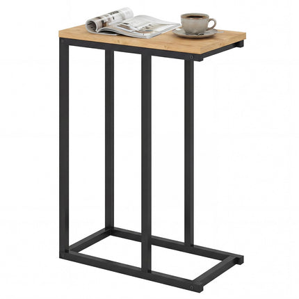 Dreamade Small Sofa Couch Side Table That Slide Under with Metal Frame & Spacious Tabletop