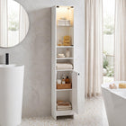 Dreamade Tall Narrow Bathroom Cabinet with Lights & Remote Control (1/2)