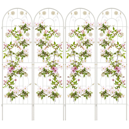 Dreamade Garden Trellis, Tall Galvanized Steel Trellis for Climbing Plants