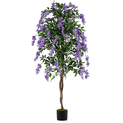 6FT Fake Wisteria Tree Artificial Greenery Plants in Nursery Pot Decorative Trees for Home