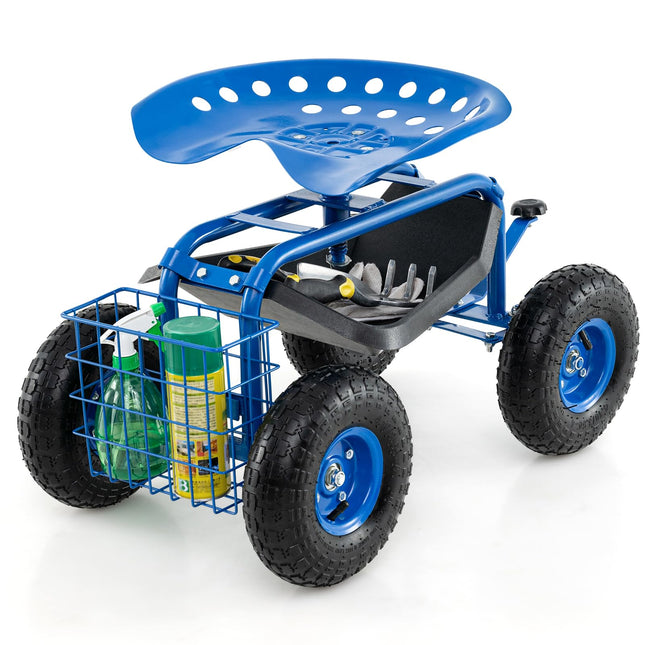 Dreamade Mobile Garden Workseat, Lawn Wagon Cart