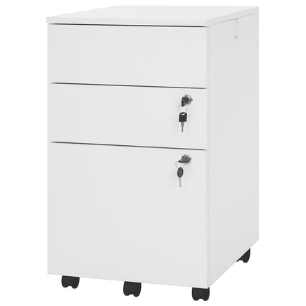 Dreamade 3-Drawer File Cabinet with Wheels Wooden File Organizer