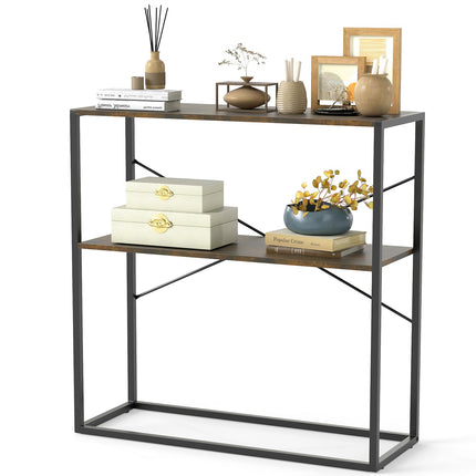Dreamade 36" Console Table 2-Tier Entryway Table with Open Storage Display Shelves