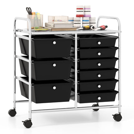 Dreamade 9 Drawers Rolling Cart, Classroom Organizers, Storage Cart with Wheels