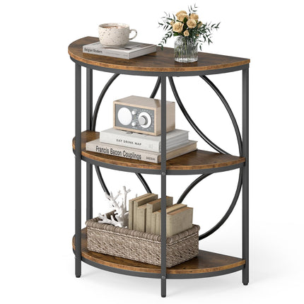 Dreamade Half Round End Table 3-Tier Narrow Side Table(1/2)