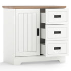 Dreamade Small Sideboard Buffet Cabinet Farmhouse Kitchen Storage Cabinet with Fluted Sliding Door
