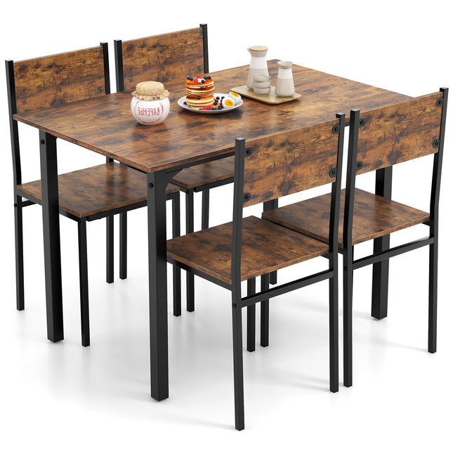 Dreamade Dining Table Set for 4, 5-Piece Kitchen Table Set with Dinner Table, Dining Chairs