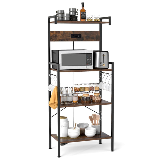 Dreamade Bakers Rack with Storage 4 Tiers Shelf
