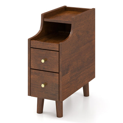 Dreamade Narrow Nightstand with 2 Drawers for Small Spaces (1/2)