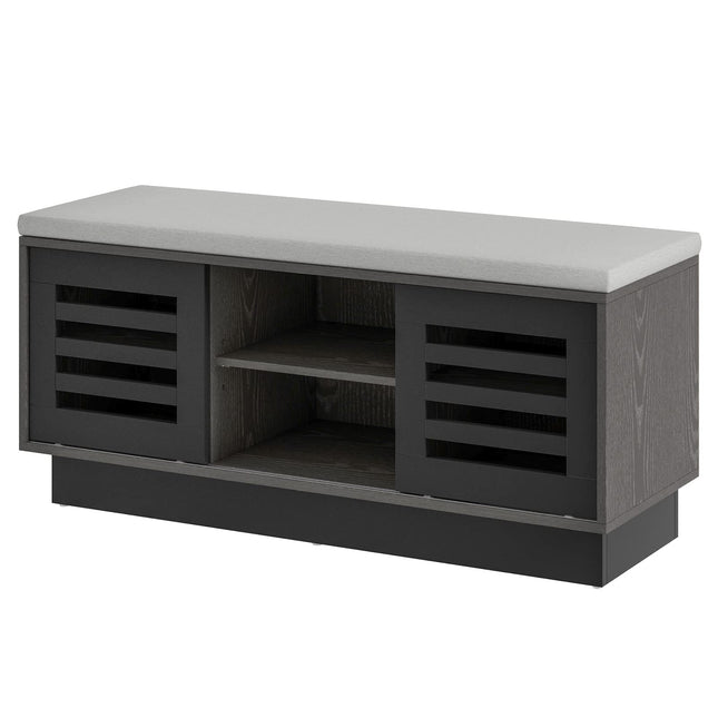 Dreamade Entryway Shoe Storage Bench - Shoe Rack w/Seat Cushion & 6 Storage Compartments