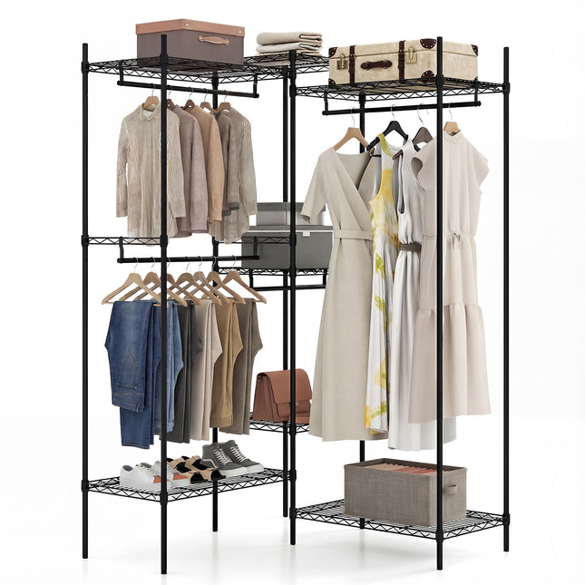 Dreamade Convertible Clothes Organizer with L-shape & Horizontal Installation