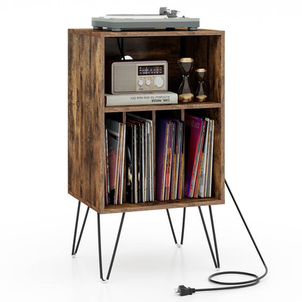 Dreamade Record Player Stand with Charging Station