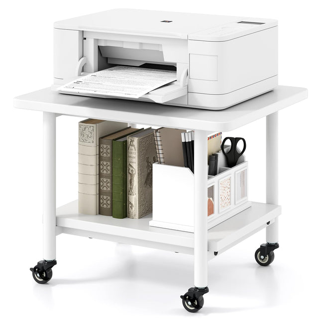 Dreamade 2 Tier Mobile Printer Table with Storage Shelf