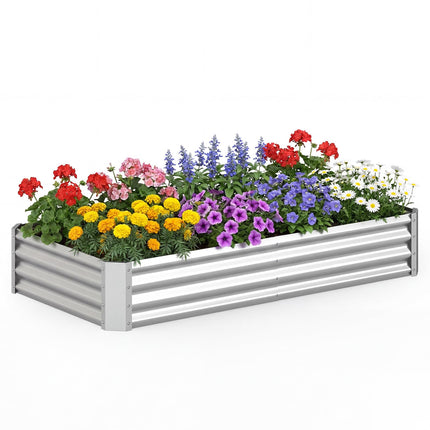 Dreamade 6 x 3 x 1 FT Galvanized Rectangular Metal Raised Garden Bed (1/2)