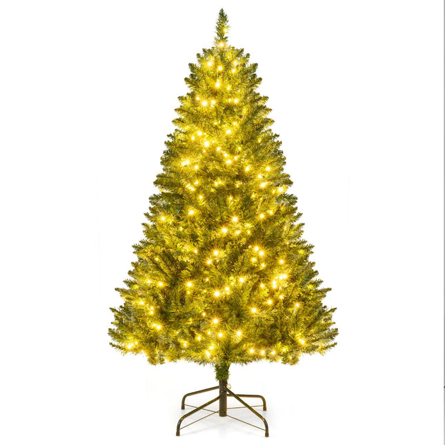 Dreamade Pre-Lit Artificial Christmas Tree with 7 Lighting Modes & Folding Metal Stand