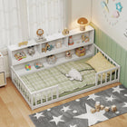 Dreamade Wooden Montessori Bed Frame with Bookcase