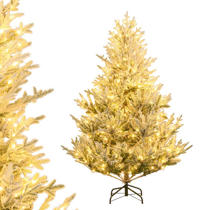 Dreamade 6FT / 7FT / 8FT Pre-Lit Snow Flocked Christmas Tree | Holiday Home Office Decoration