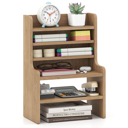 Dreamade Desktop Bookshelf | 16.5" Desk Hutch Dorm with Open Cubes