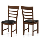 Dreamade Wooden Dining Chairs Set of 2/4, PU Leather Upholstered Kitchen Chairs w/Rubber Wood Frame