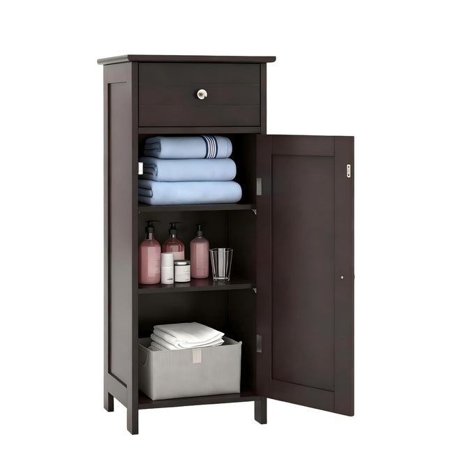 Dreamade 34.5” Bathroom Cabinet Narrow Side Storage Organizer with Drawer