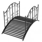 Dreamade 4 FT Metal Garden Bridge with Powder-Coated Finish & Scrollwork Rails