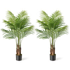 Dreamade 4.2FT Tall Artificial Palm Tree with 12 PEVA Leaves (2 Pack)