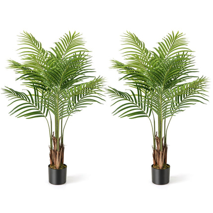 Dreamade 4.2FT Tall Artificial Palm Tree with 12 PEVA Leaves (2 Pack)