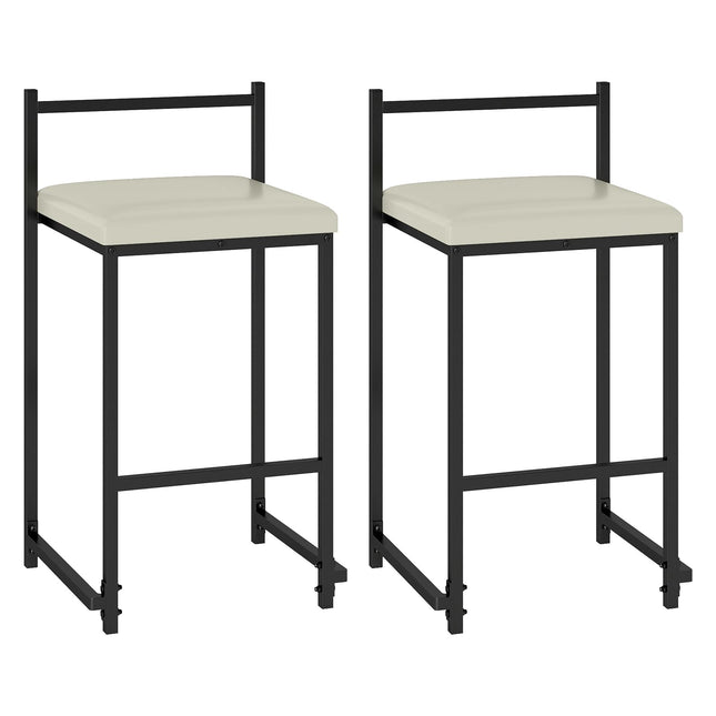 Dreamade 26 Inch Modern Metal Bar Stools Set of 2/4 Armless Bar Chairs with Low Back