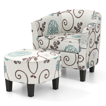 Dreamade Small Accent Chair with Ottoman Set