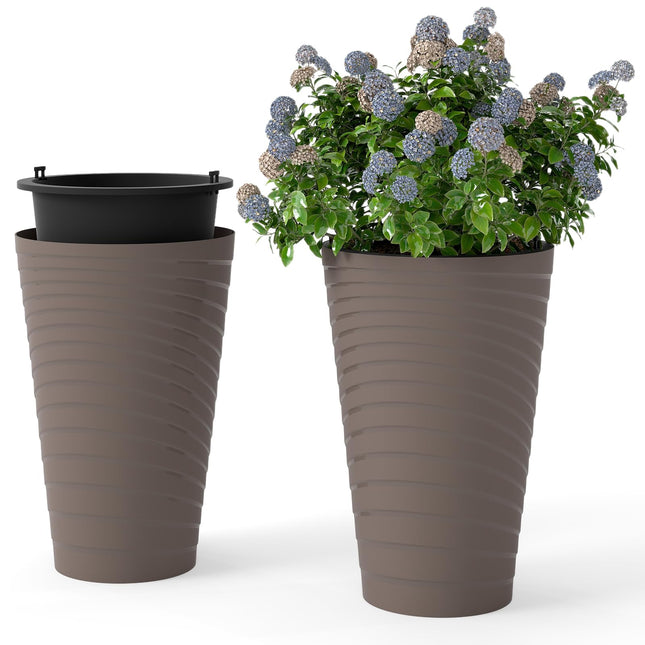Dreamade 18" Tall Flower Pot Set of 2 Modern Decorative Planter Pots