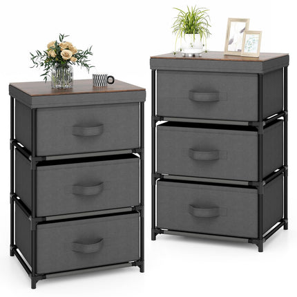 Dreamade Nightstand Set of 2 with 2 Fabric Drawers