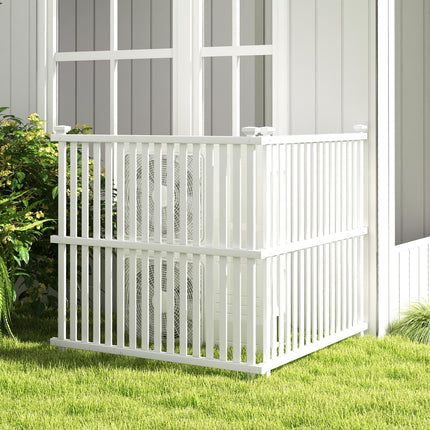 Dreamade Air Conditioner Fence 2/4 Panels - 45''W x 45''H Outdoor Fence Privacy Screen with Metal Stakes