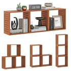Dreamade 3/6 Cube Bookcase Solid Wood Stacking Storage Organizers w/Open Slatted Design