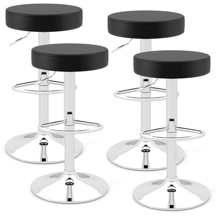 Dreamade Adjustable Height PU Leather Bar Chair with Swivel Padded Seat