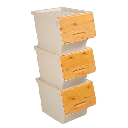Dreamade Plastic Stackable Storage Bins with Lids & Wheels