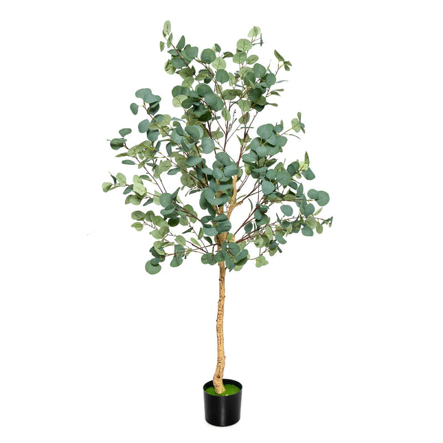 Dreamade 5.5ft Artificial Eucalyptus Tree, Tall Faux Eucalyptus Stems Fake Plants in Pot with 517 Silver Dollar Leaves