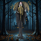Dreamade 8.2 FT Halloween Standing Witch, Poseable Halloween Animatronic Prop with Light up Eyes