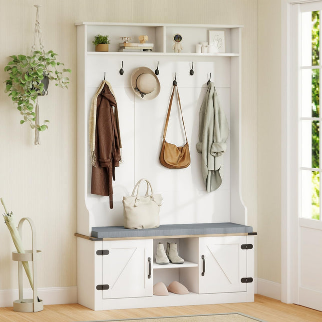 Dreamade 4-in-1 Hall Tree with Bench and Shoe Storage 68.5" Tall Coat Rack