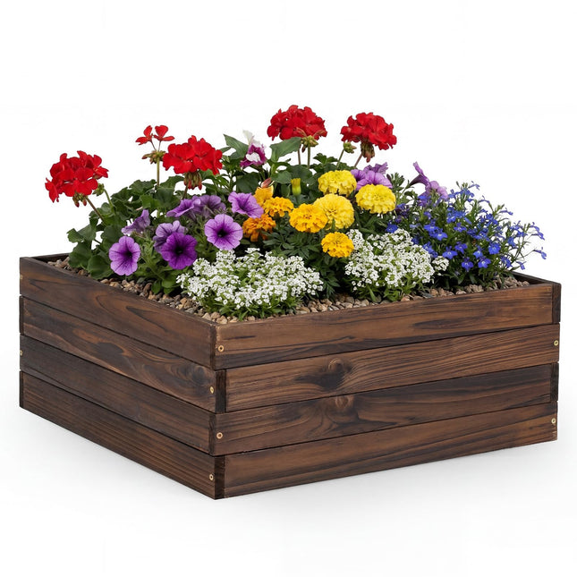 Dreamade 23" x 23" Square Wooden Raised Garden Bed (1/2)