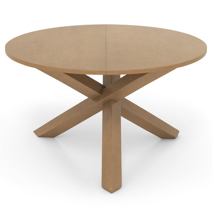 Dreamade 47" Round Dining Table, Mid Century Modern Round Kitchen Table w/Solid Acacia Wood Legs, Adjustable Foot Pads