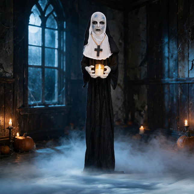 DREAMADE 5.3 FT Scary Nun Halloween Decoration